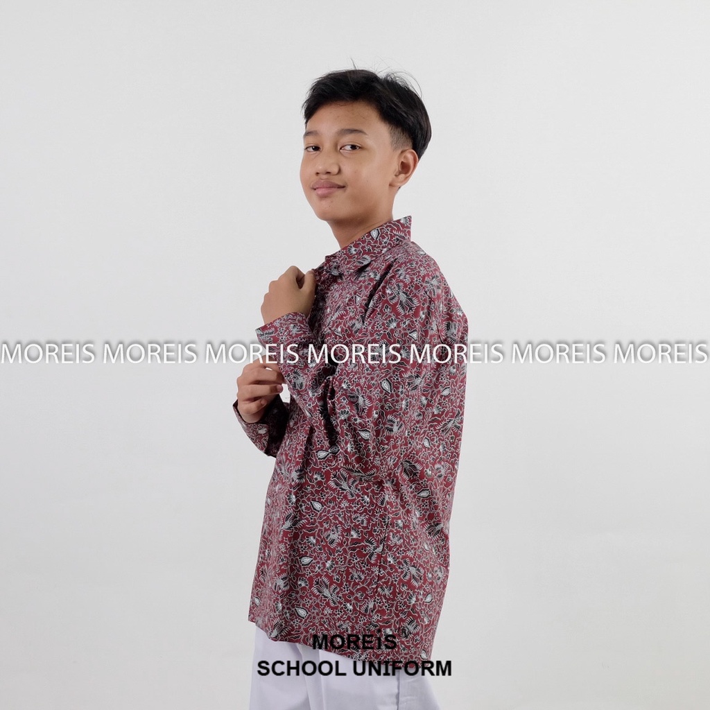 Seragam Baju Batik Panjang SD/MI/TK/PAUD JM Marun 016