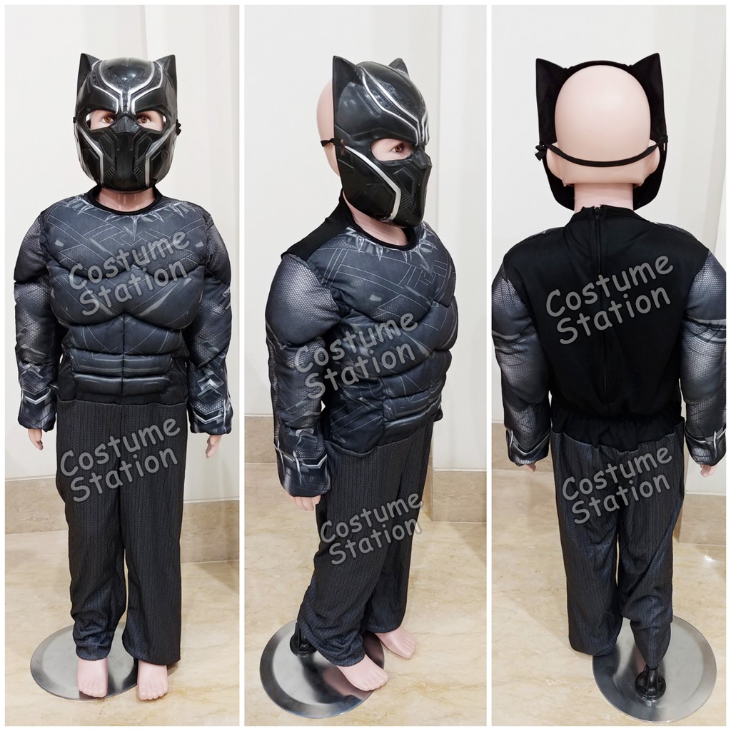 Kostum Superhero Black Panther B / Costume Black Panther Marvel Avengers anak laki