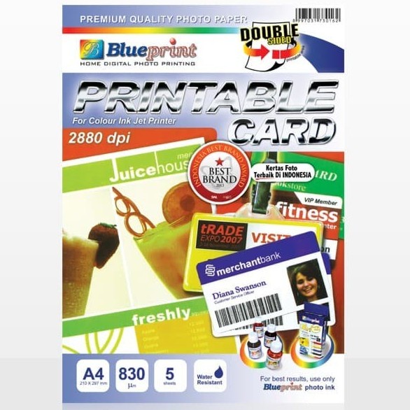 

Aman Printable Card White Id Card Blueprint A4 830Mm 5Sheets Double Sided Bagus
