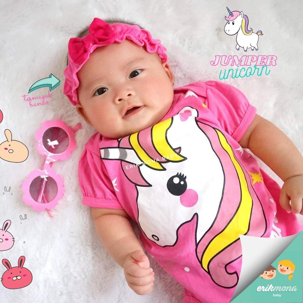 baju bayi jumper bayi lucu model unicorn