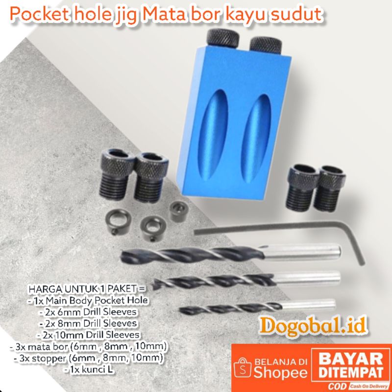 pocket hole jig Mata bor sudut kayu stopper Mata bor countersink