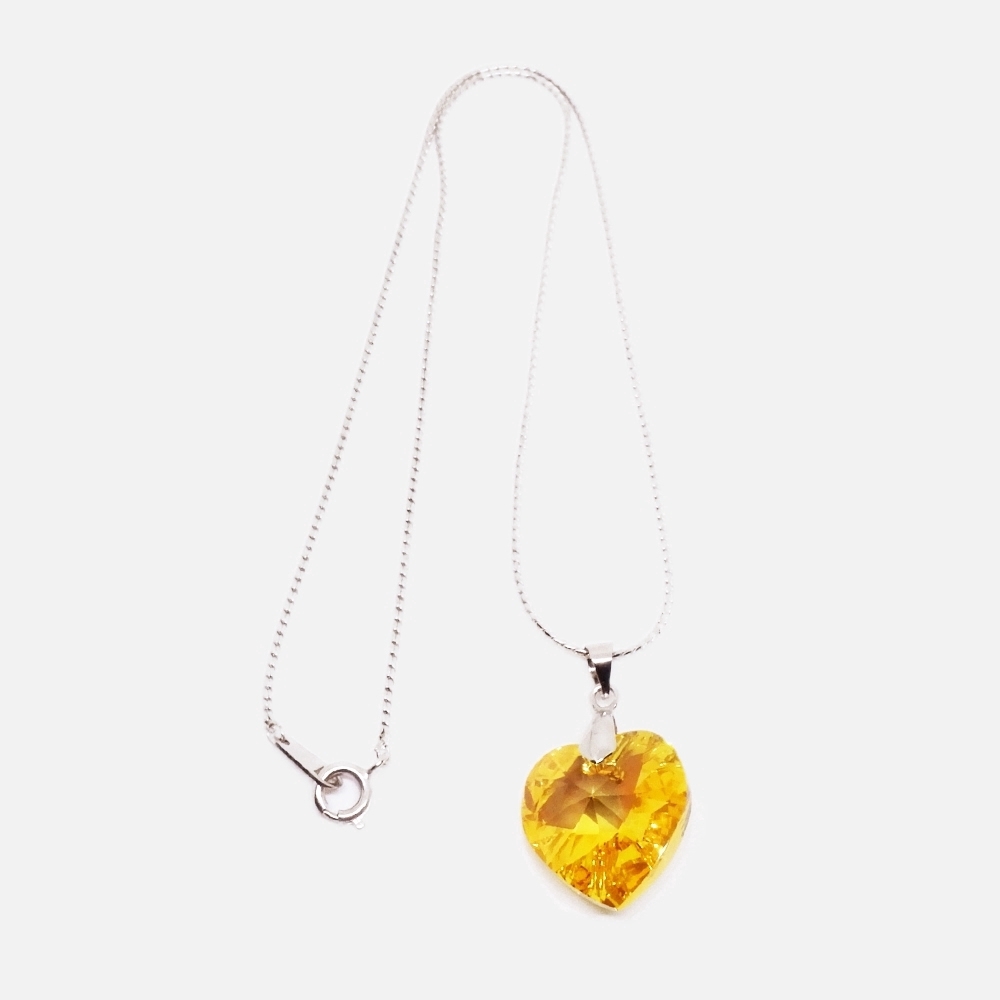 Love Pendant Kalung Liontin - Emas (Light Topaz)