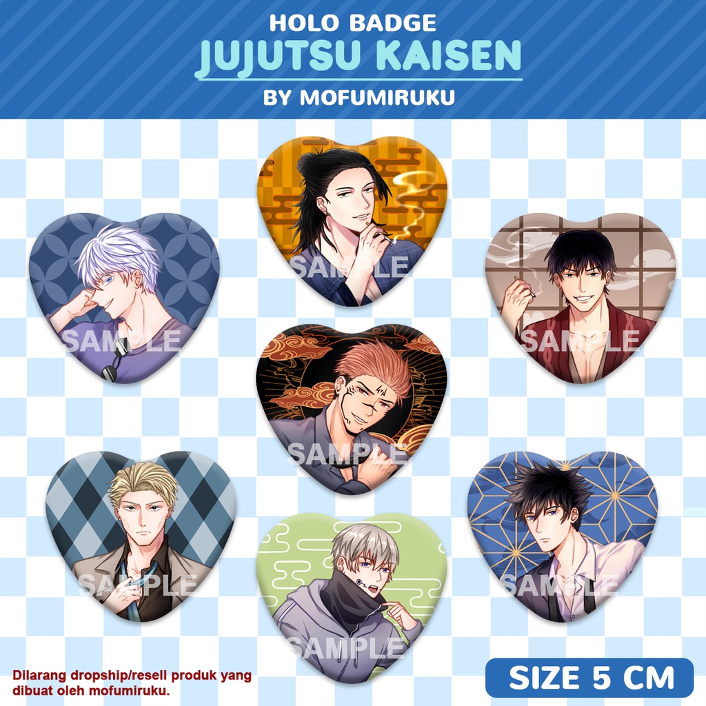 [ LAST STOCK ] Jujutsu Kaisen Holo Heart Badge Pin | Sukuna Ryomen | Megumi Fushiguro | Toji Fushigu