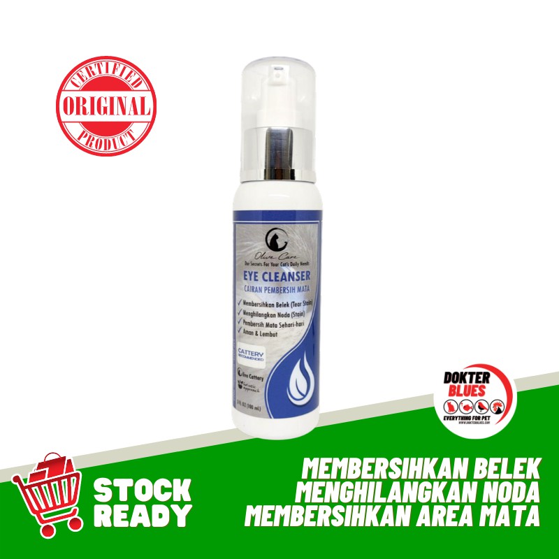 Olive Care Eye Cleanser Cairan Pembersih Mata Kucing Untuk Belekan (Tear Stain), Kerak Hitam, Noda