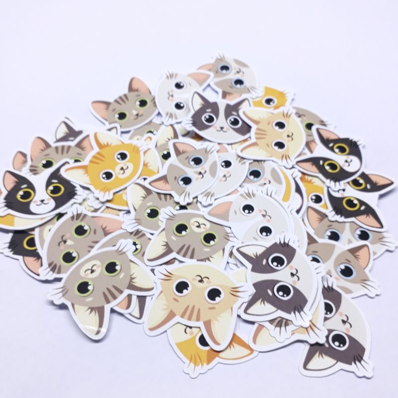 

stickers kepala kucing cat emoji stiker scrapbook planner