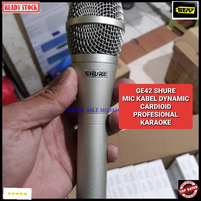 G42 Shure Mic kabel sound system Microphone dynamic cardioid profesional karaoke vocal vocal audio mik pengeras suara pro profesional vokal mikrophone G42   BISA DIGUNAKAN SEGALA JENIS AUDIO SOUND  LANGSUNG NYALA TANPA PAKAI BATERAI  Bahan dari besi metal