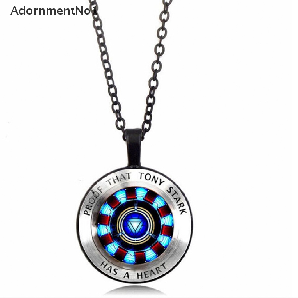 (AdornmentNo1) Kalung Rantai Dengan Liontin Hati Motif Avengers Iron Man Untuk Wanita