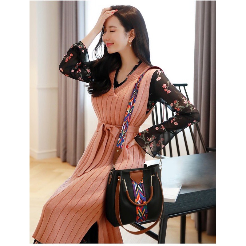 TI 3040 -  TAS 4 IN 1  PAKET WANITA  IMPORT MURAH HANDBAG KOREA - B
