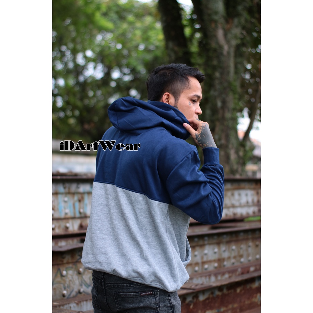 PHOMPPHIESS Hoodie 2D Navy Bawah Abumuda Sweater Kombinasi Pria Wanita