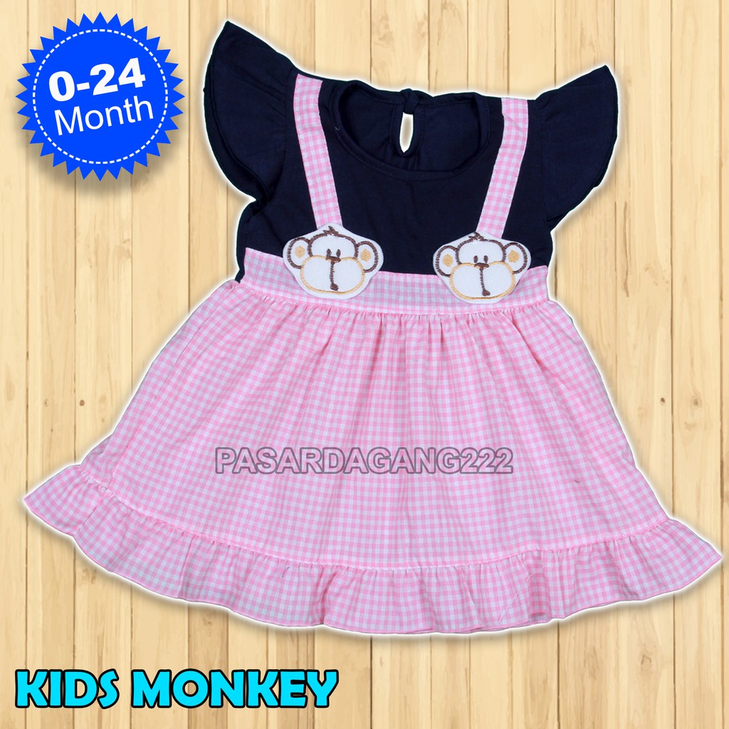 DRESS ANAK PEREMPUAN PLANET KIDS MONKEY