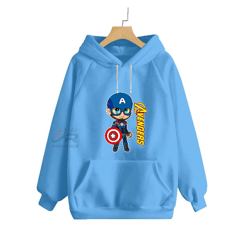 sweater hoodie anak super Hero/karakter captain/umur 3-17 tahun/bisa COD