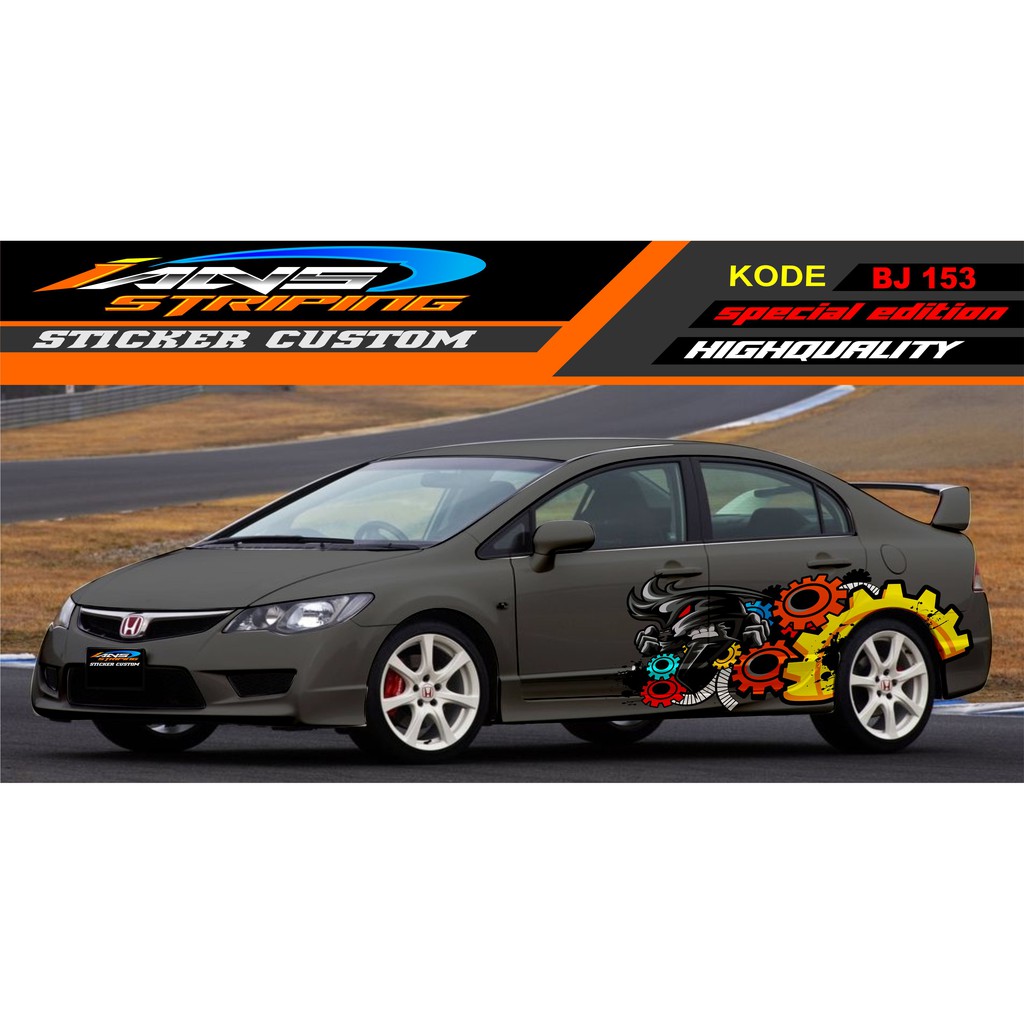 DECAL STICKER MOBIL SEDAN / STIKER VARIASI MOBIL CIVIC