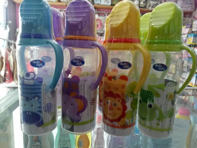 Botol Susu Baby Safe Karaktet Animal Lucu 250 Ml Dengan Pegangan BPA free