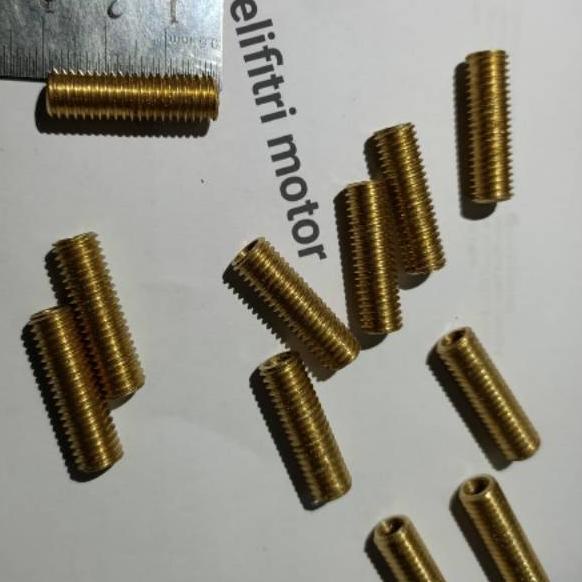 ム Sok drat M8X M6 kuningan / sok drat pengganti baut blok mesin yang rusak /drat pengganti baut rusa