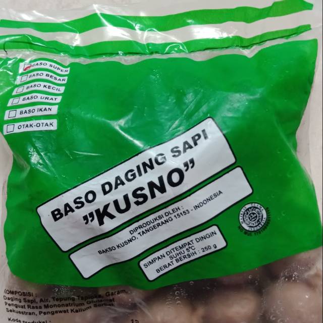 

Bakso daging sapi Merk KUSNO ( Baso SPECIAL ) isi 250 gr