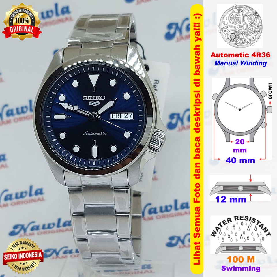 Seiko 5 Sports SRPE53K1 Automatic Blue Dial - Jam Tangan Pria SRPE53