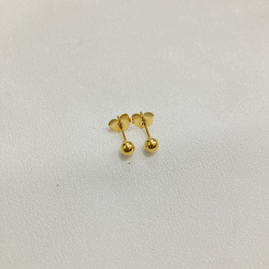 Anting Tusuk Titanium Pentol Anti Karat Anti Alergi Fashion Unisex