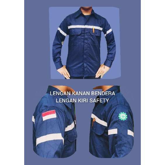 Wearpack safety atasan baju kerja murah seragam kerja proyek lapangan kemeja kerja peria bajuteknisi