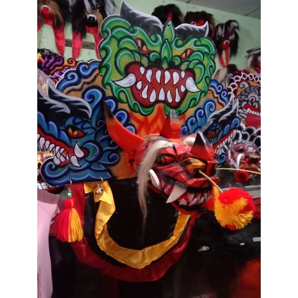 Barongan devill anak plus gondel, klinting, barongan siung, barongan anak murah, barongan