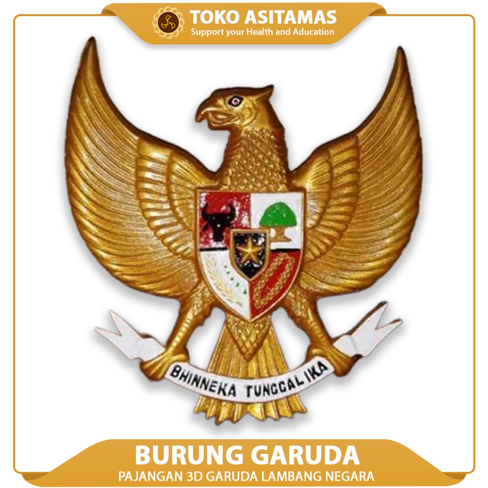 

Pajangan Burung Garuda Pancasila Lambang Negara Indonesia Alat Sekolah Hiasan Dinding 3D Gold