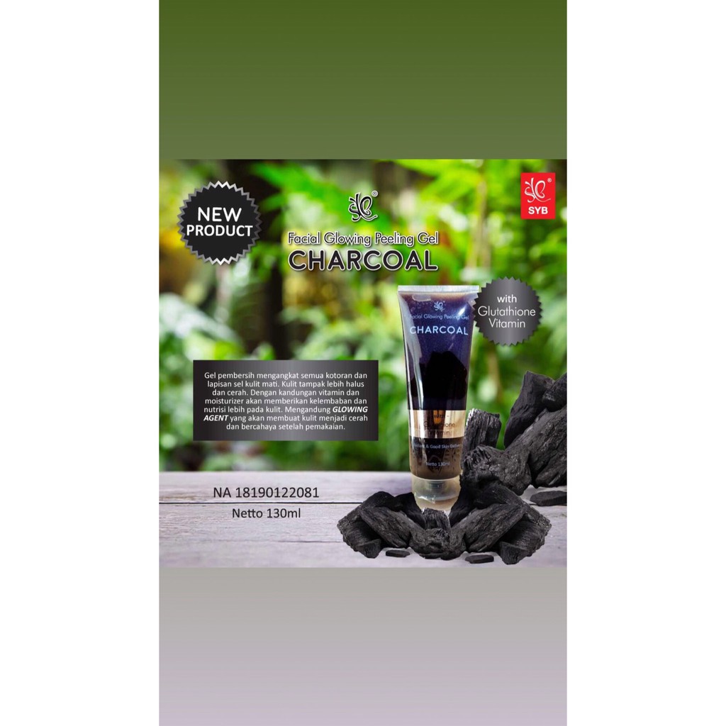 CHARCOAL - SYB facial Glowing Peeling Gel - pembersih wajah