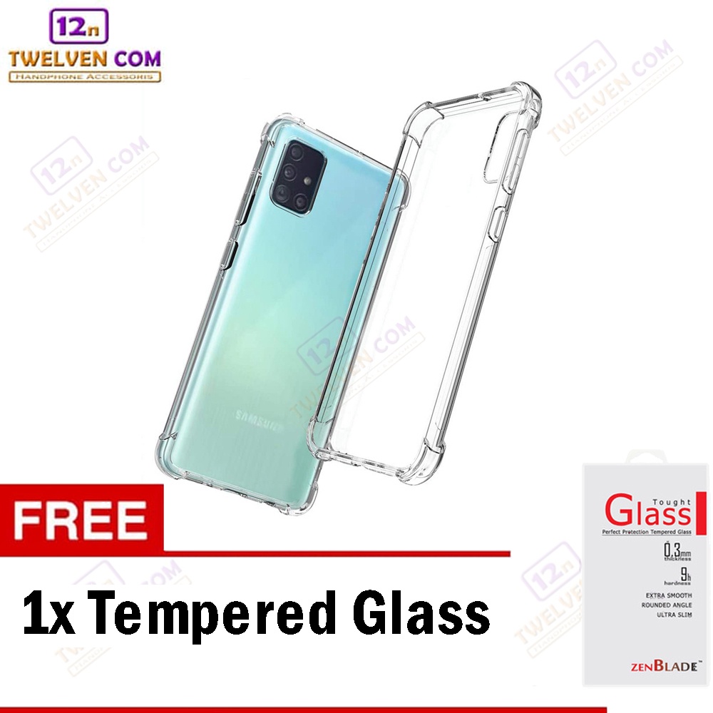 [FLASH SALE] Case Anti Crack Anti Shock Softcase Samsung A31 - Free Tempered Glass