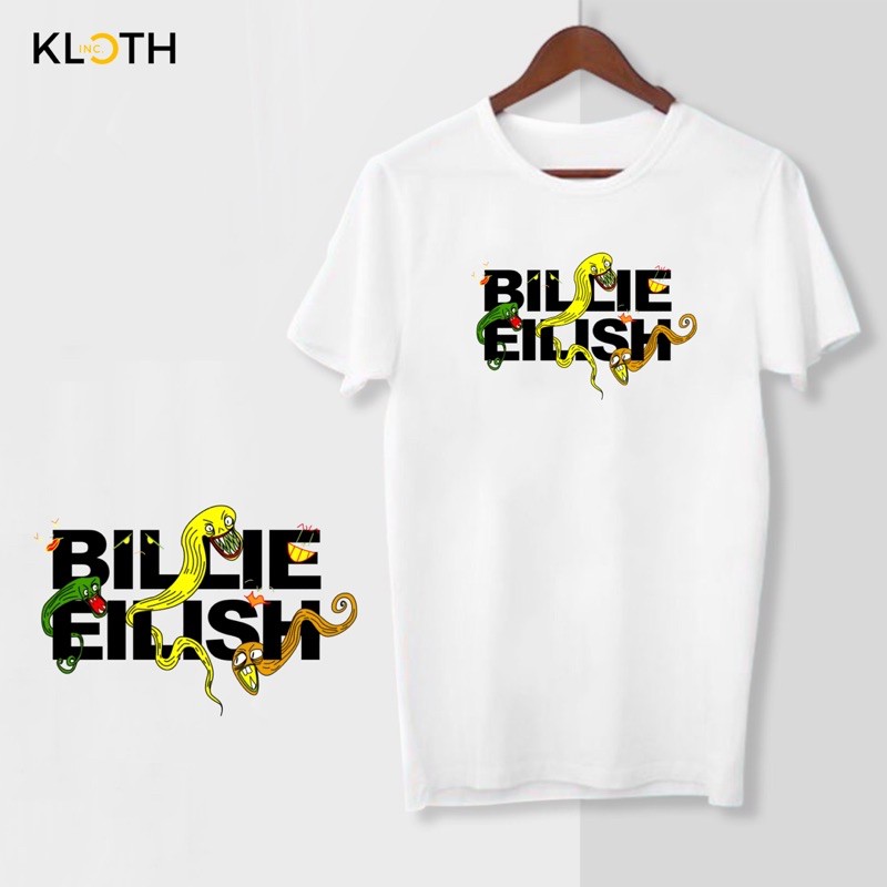 Kaos Billie Eilish Cotton Combed 24s Bisa Upgrade Lengan Panjang