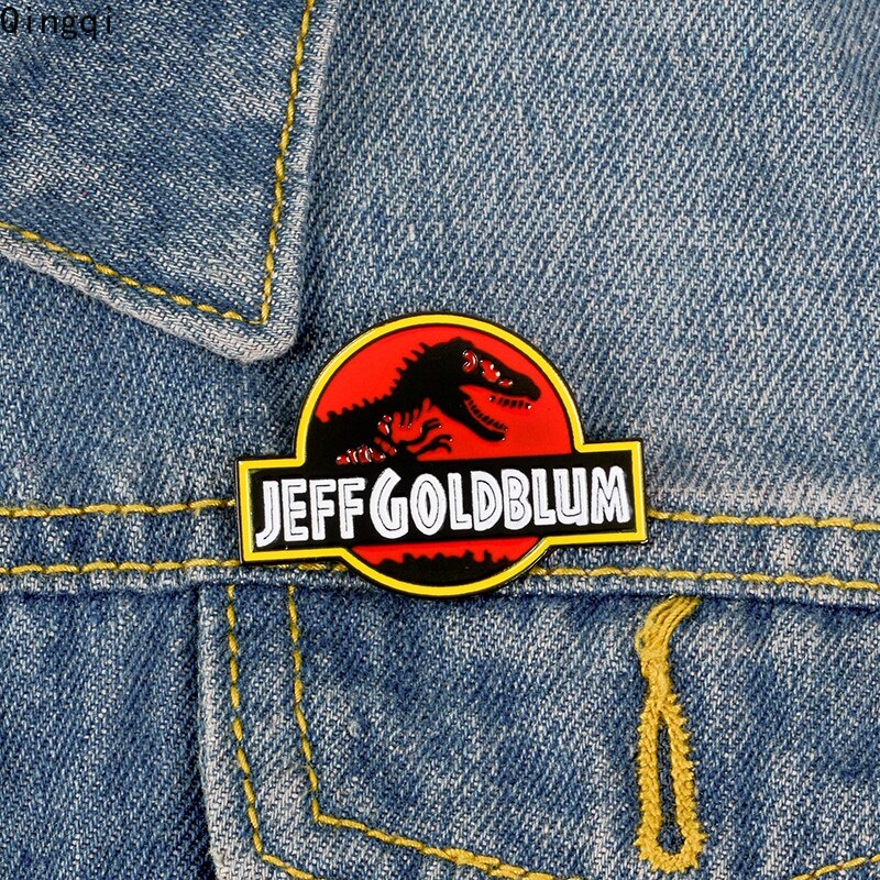 Bros Pin Enamel Desain Dinosaurus Jurassic World Gaya Punk Untuk Hadiah