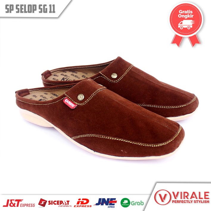 Sepatu Selop Pria Virale / Slop Pria / Sepatu Flat Pria/ Sepatu Casual SG 11 CK