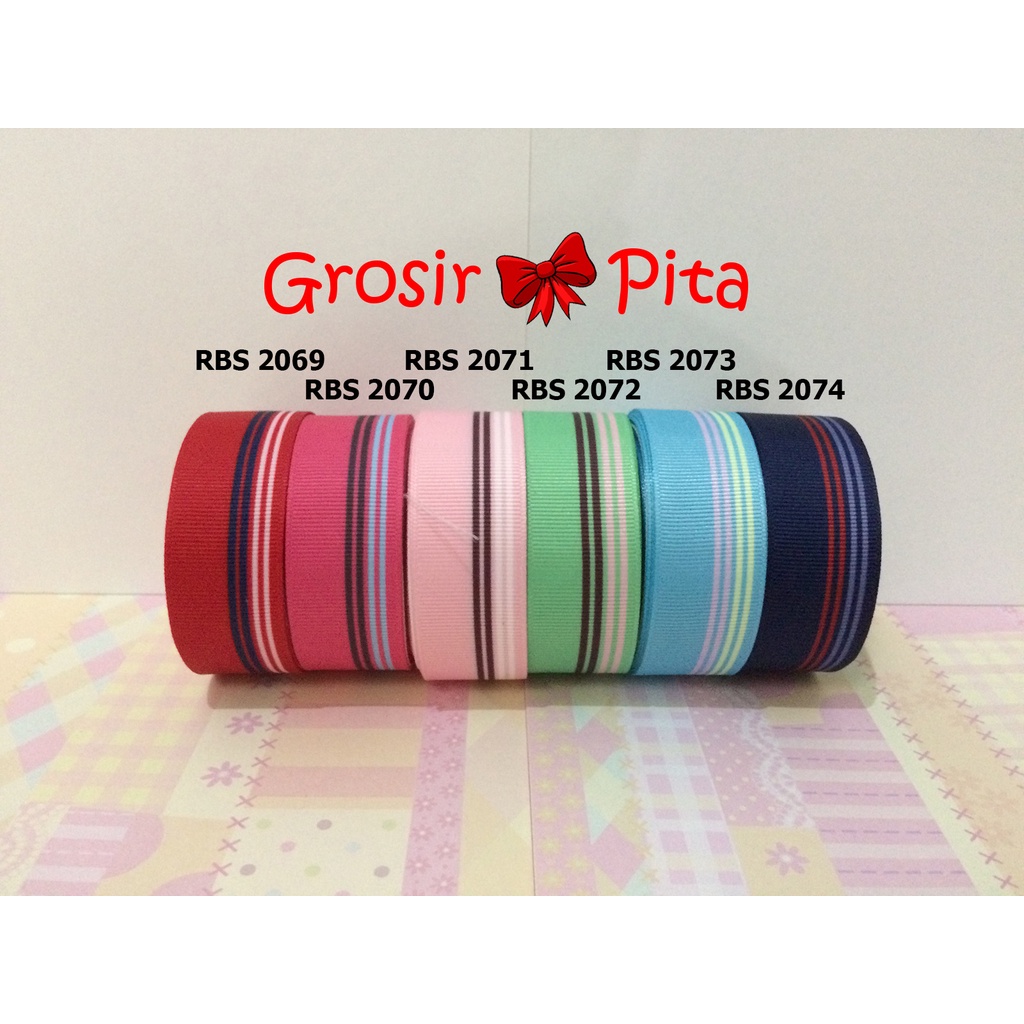 

(25 yard) Pita Grosgrain Motif RBS 2069,2070,2071,2072,2073,2074 | Toko Bahan Craft | Grosir Pita