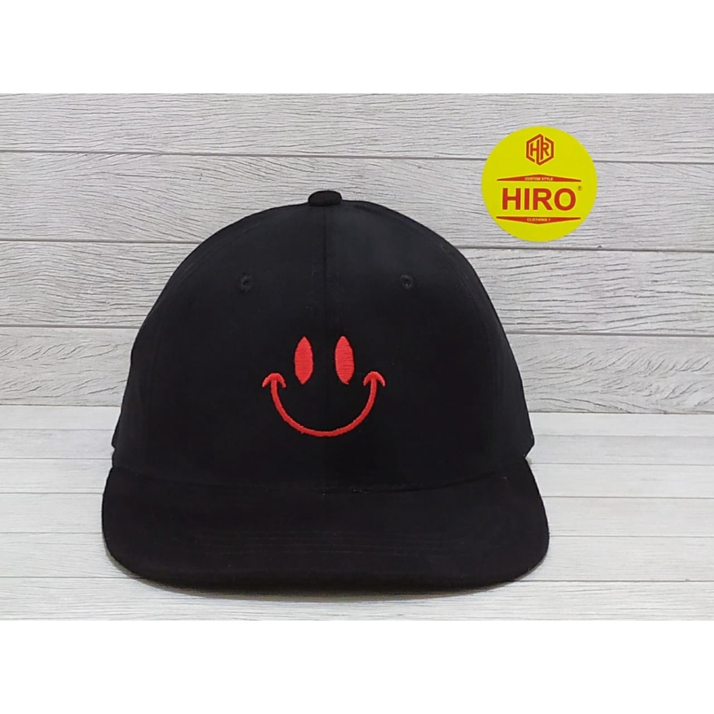 [COD]Topi Snapback Bordir Smile New Model/Topi Distro Pria/Topi Keren