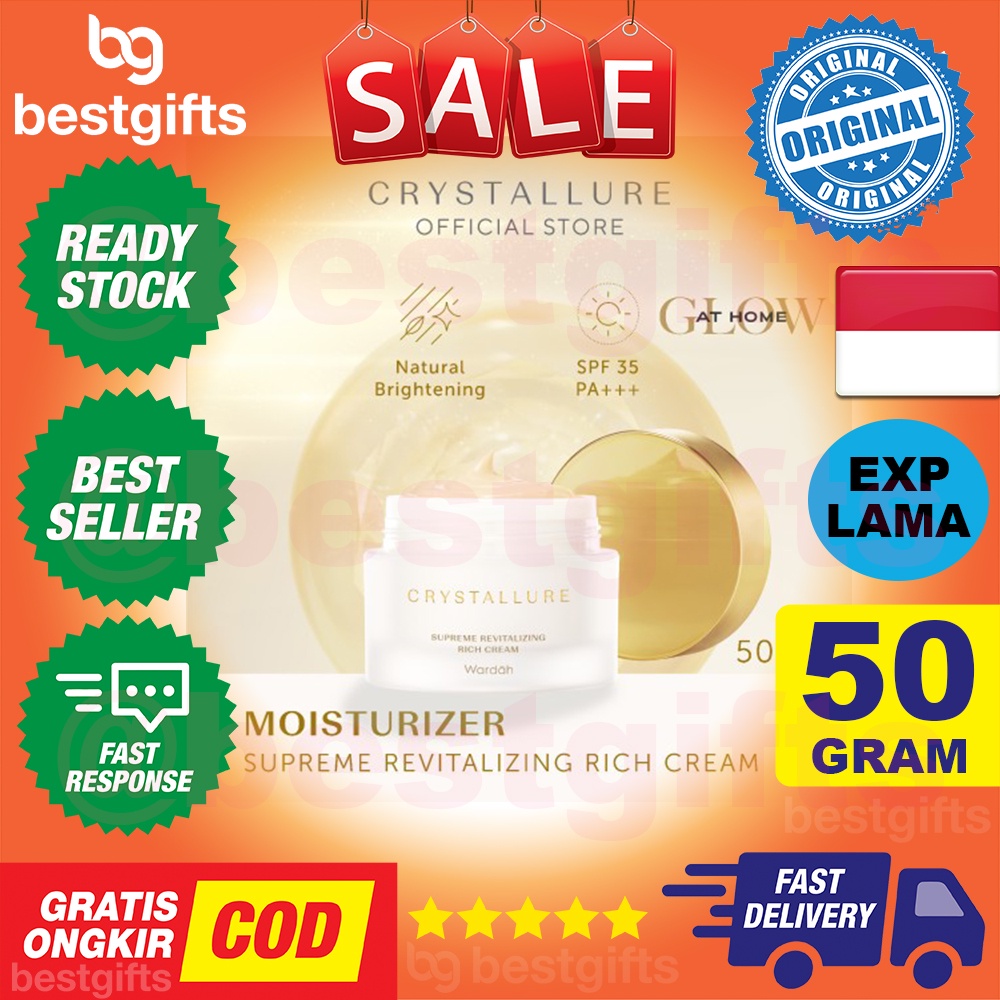 WARDAH CRYSTALLURE SUPREME REVITALIZING RICH CREAM SPF 35 SKIN PROTECTION ENHANCEMENT KULIT CERAH 50 GRAM