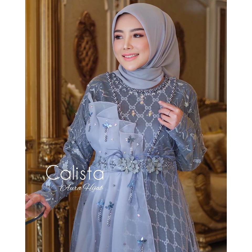 Calista Gown Aura Hijab / Calista Aura Hijab Sisa ABU