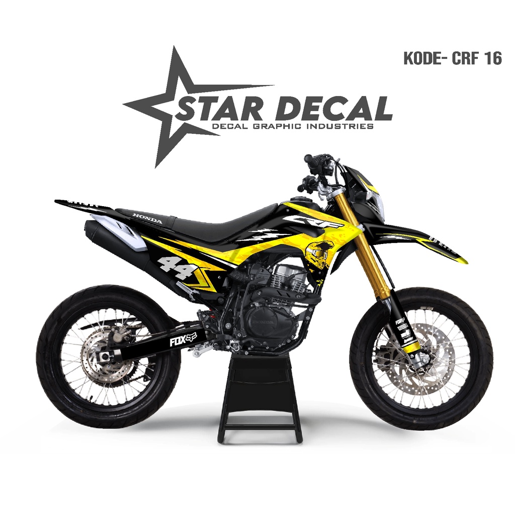 STAR DECAL | Decal CRF full body Hitam Kuning Motif