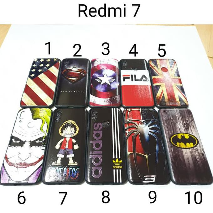 super sale Case Hitam Karakter Redmi 7 / SoftCase Redmi 7 ready stock