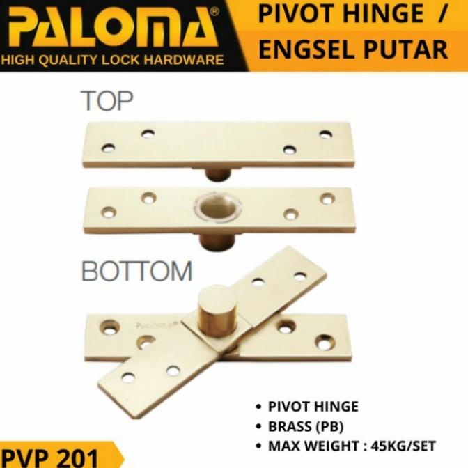 PALOMA PVP 201 PIVOT HINGE ENGSEL PUTAR JENDELA GOLD KUNING BRASS PB