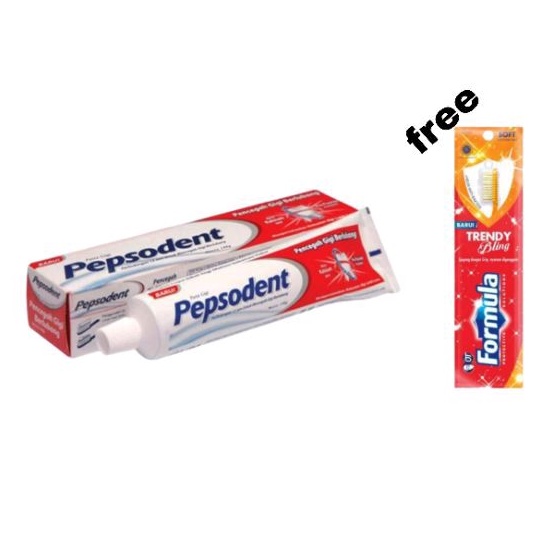Pasta Gigi Pepsodent/Ciptadent 75gr Plus Sikat Gigi Formula