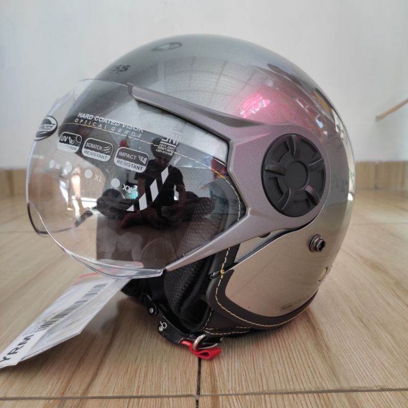 Helm Cargloss YR YRM Silver Met 8 Glossy 100% Original