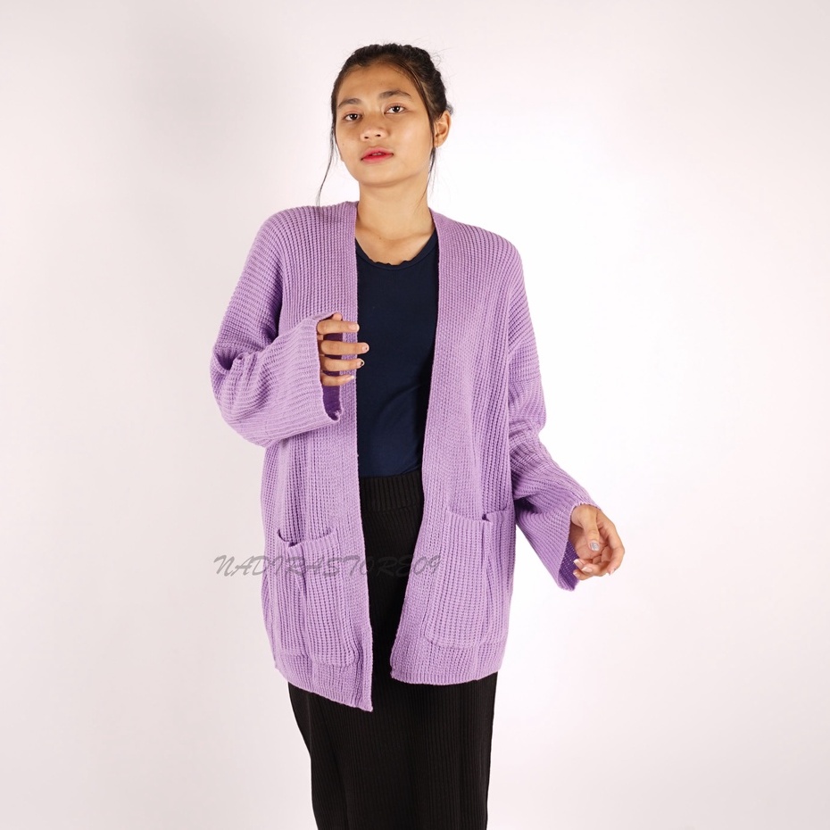 OVERSIZE LAVELLA CARDIGAN RAJUT WANITA TEBAL MURAH