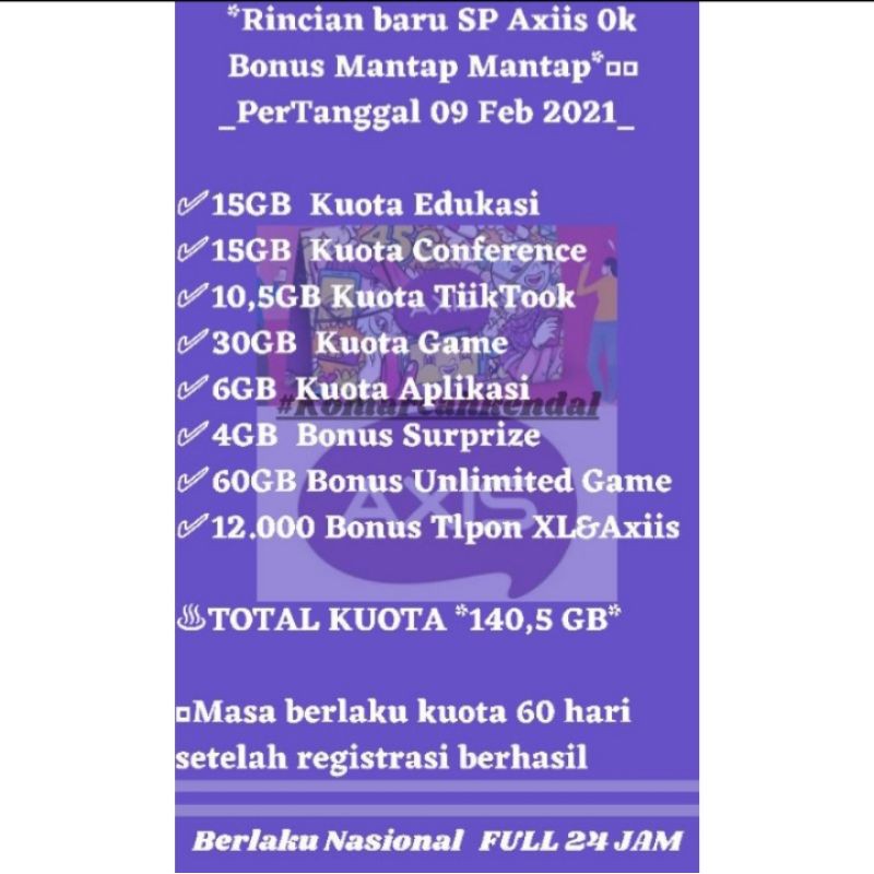 BISA [COD] KARTU KUOTA AXIS