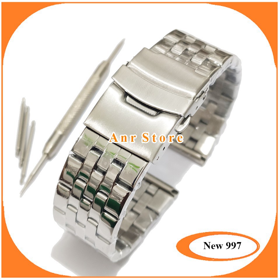 Tali Jam Tangan Rantai Rante Stainlees Steel Solid 22 mm B807