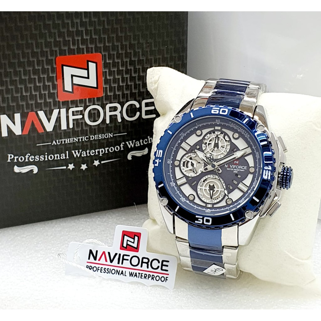 Jam tangan NAVIFORCE 9185 Dualtime Alanlog & Digital Original plus box mewah