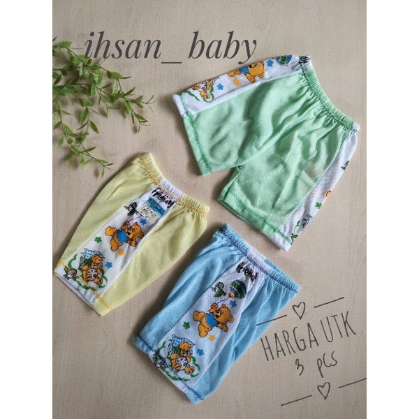 3 PCS CELANA PENDEK BAYI combinasi celana santai harian