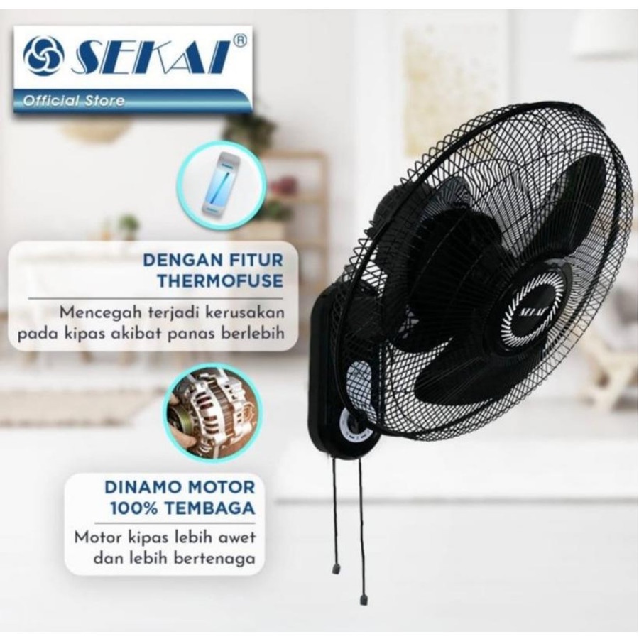 KIPAS ANGIN DINDING 16 INCH SEKAI WF-1627 WALL FAN SEKAI 16 INCH