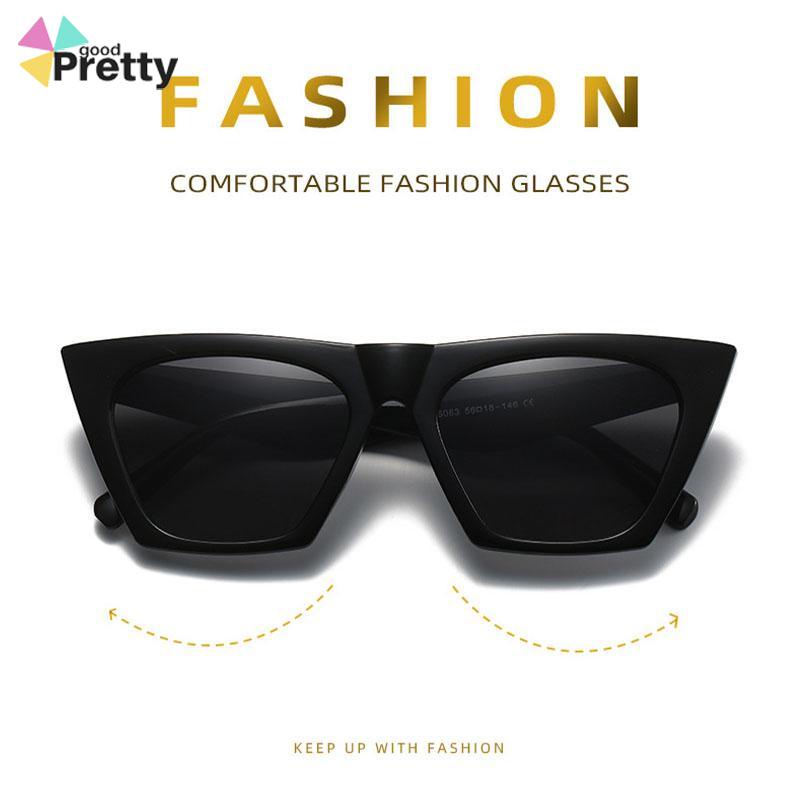 Kacamata Hitam Wanita Model Retro Kotak Tepi Lebar Ringan - PD