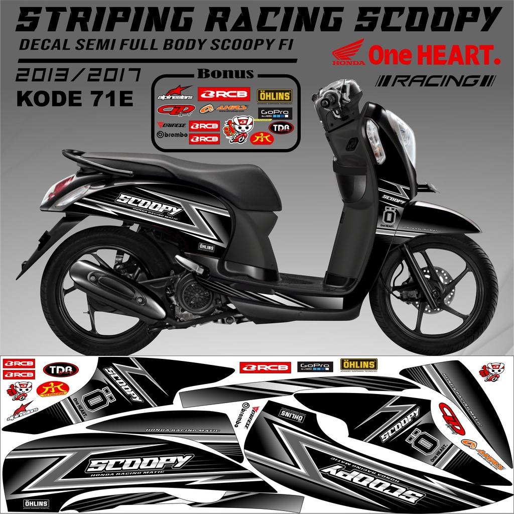 Striping Scoopy Stiker Scoopy 2013/2017 Kode 71