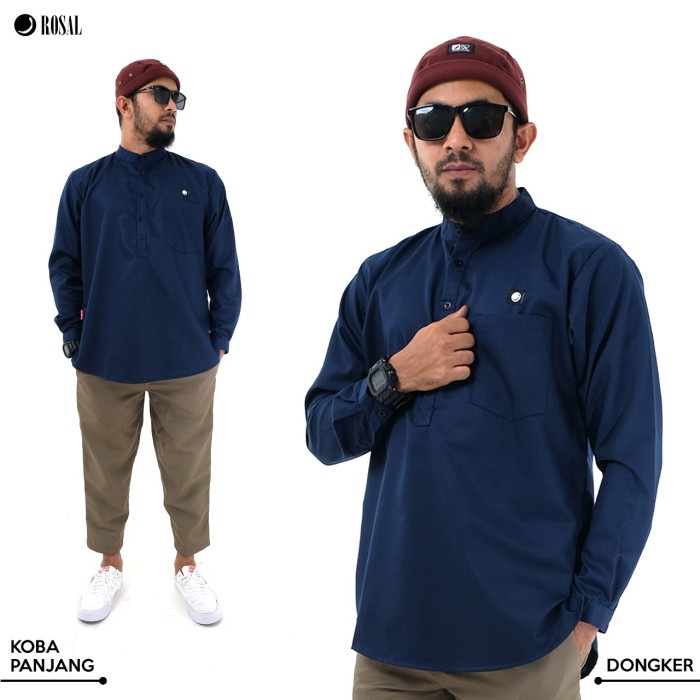 Koba Panjang ROSAL Baju Koko Basic Lengan Panjang Pria Dewasa