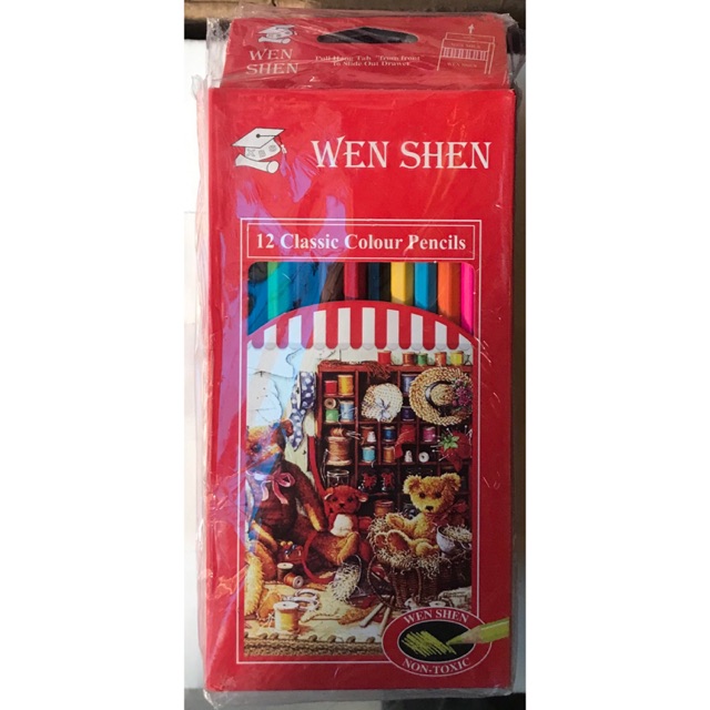 Pensil Warna Kayu Wenshen Panjang (12set)