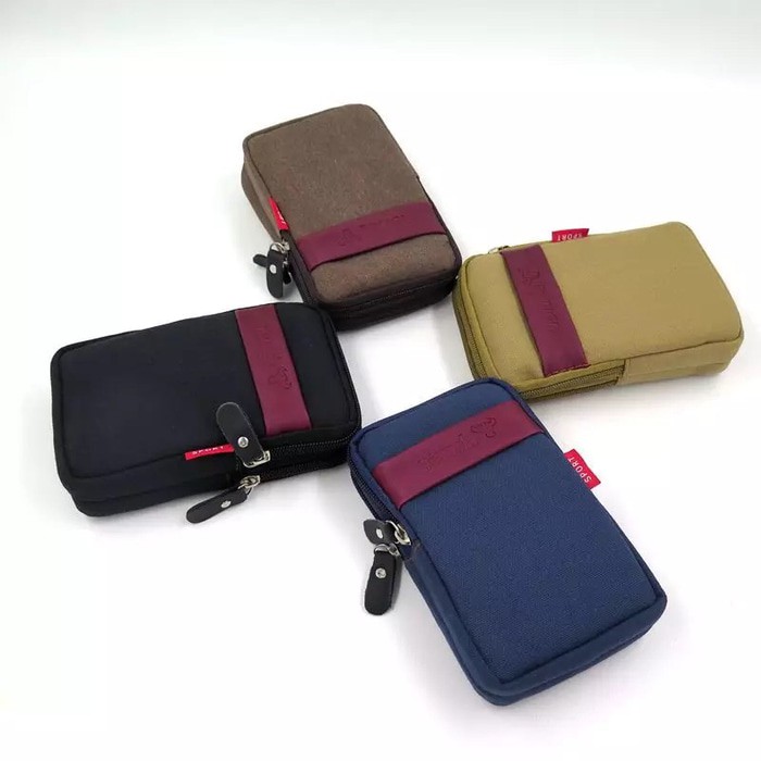 Tas Pinggang Pria Dompet Hp Bahan Kanvas