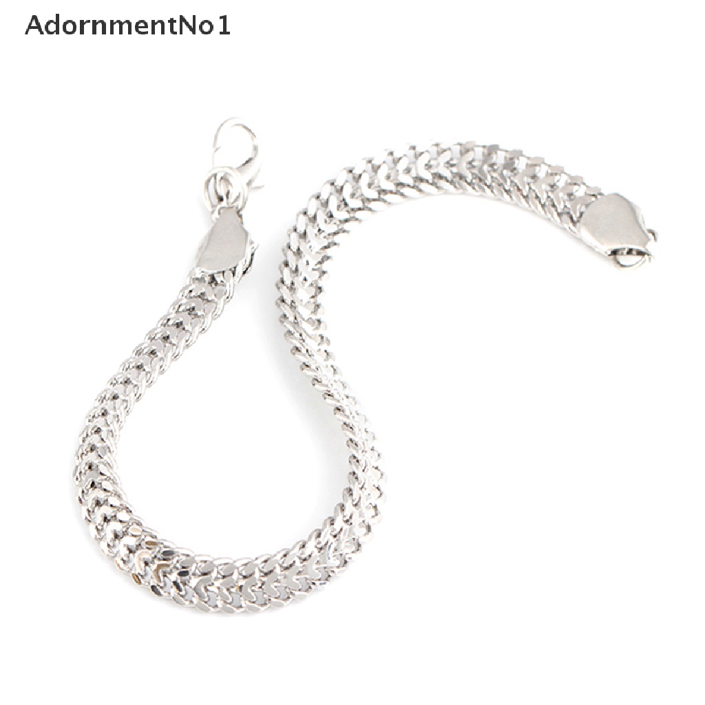 (AdornmentNo1) Gelang Tangan Rantai Stainless Steel Mewah Gaya Hip Hop Untuk Pria